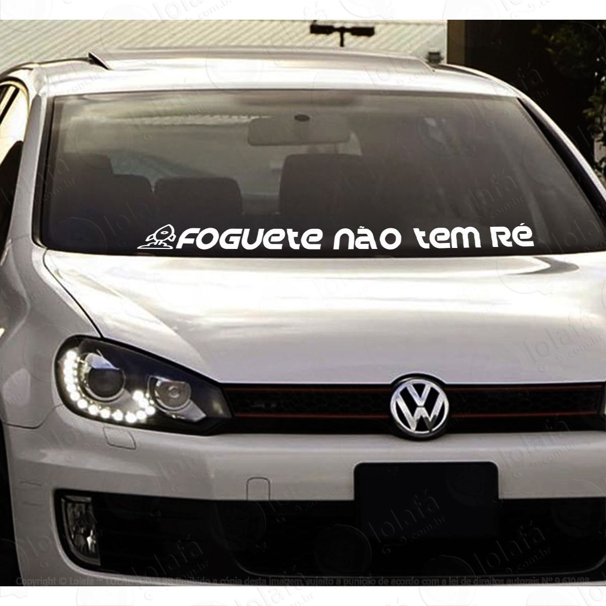 adesivo carro foguete não tem ré dub rebaixado parabrisa som mod:3235
