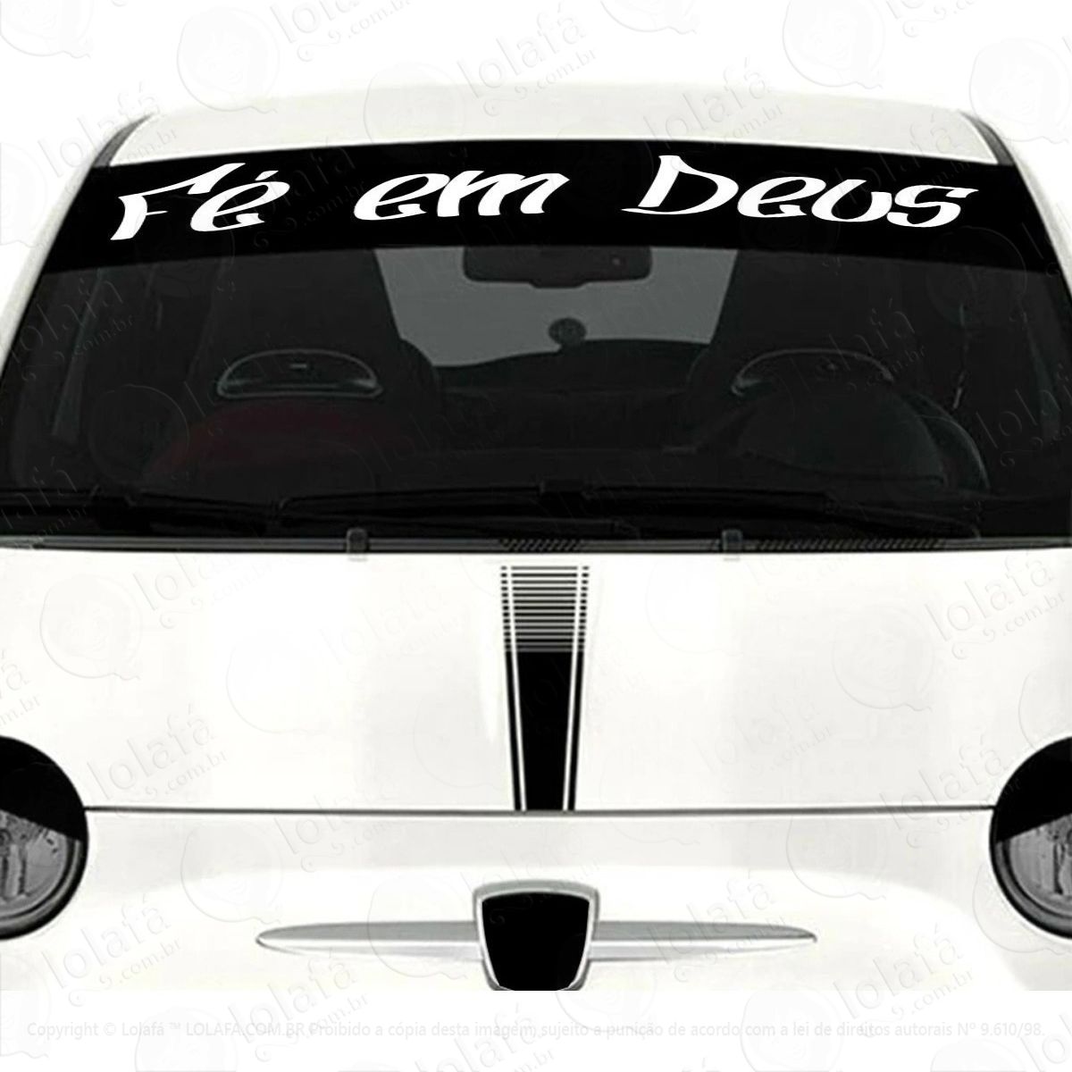adesivo para brisa fé em deus carro rebaixado dub som auto mod:3387