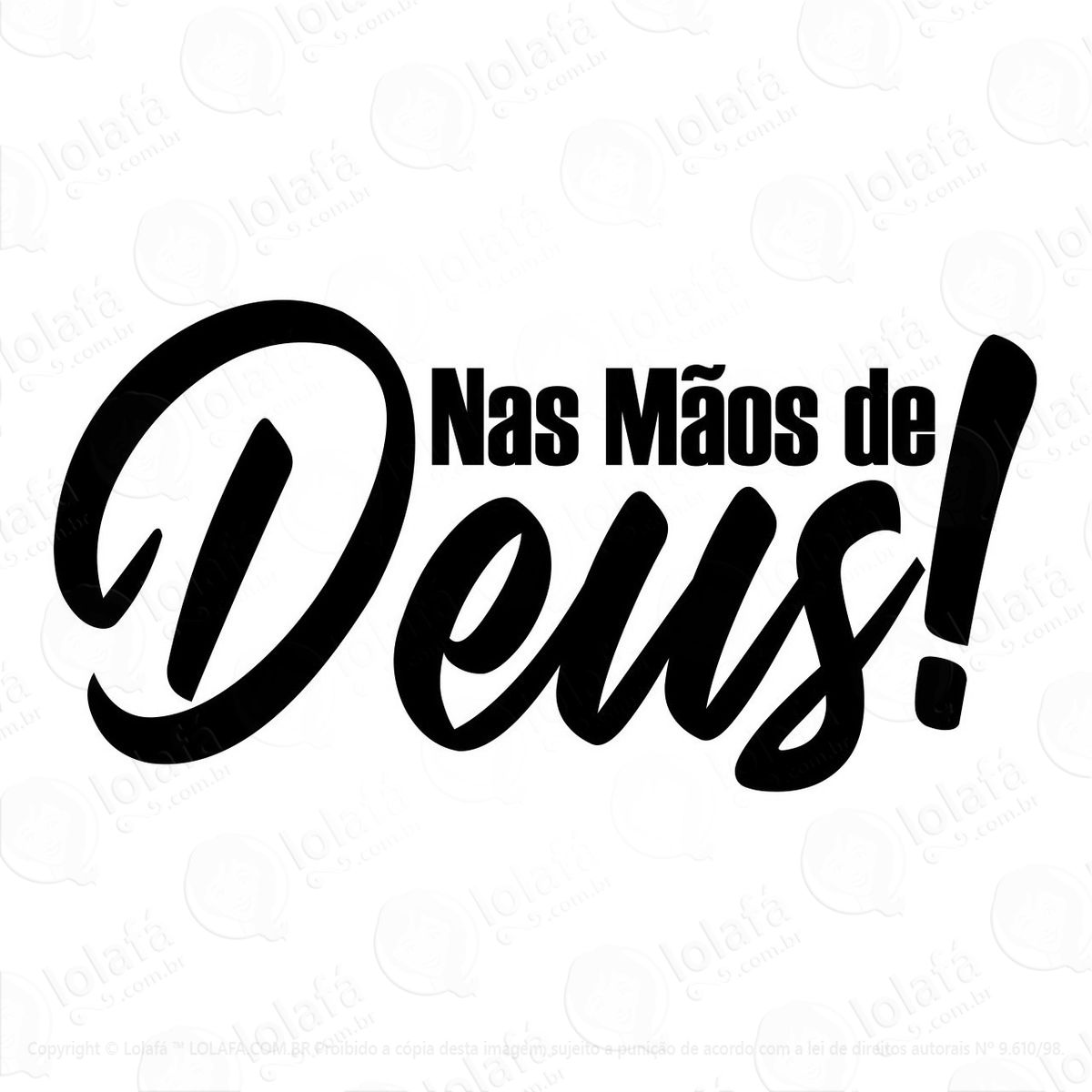 adesivo nas mãos de deus carro vidro caminhão frase mod:3745