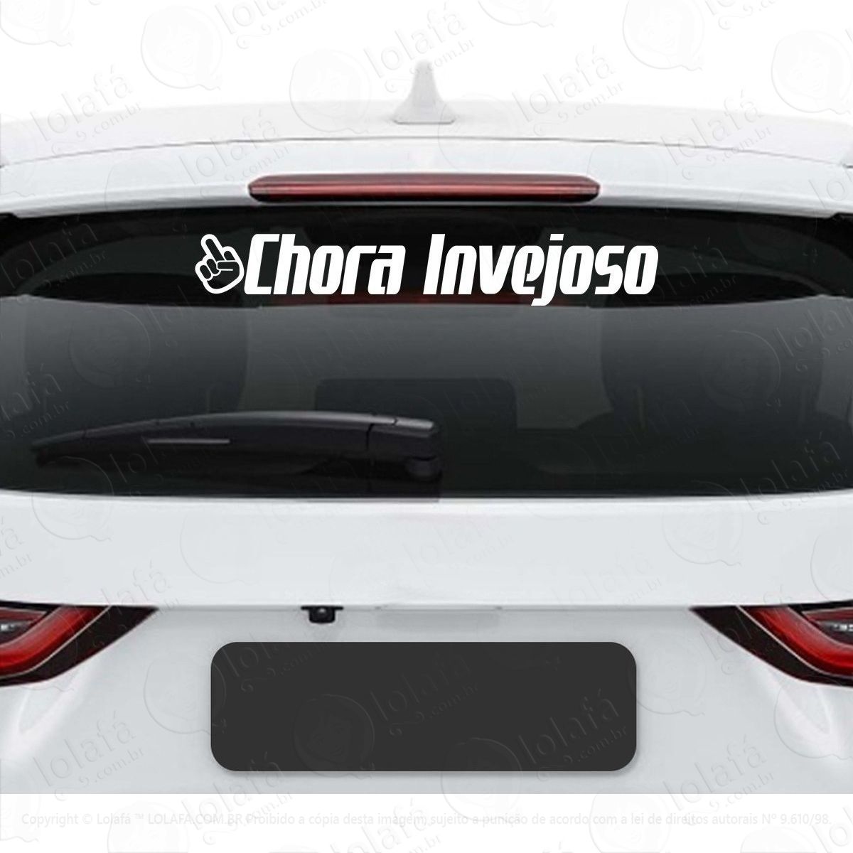adesivo chora invejoso frase som automotivo vidro veiculo mod:3749