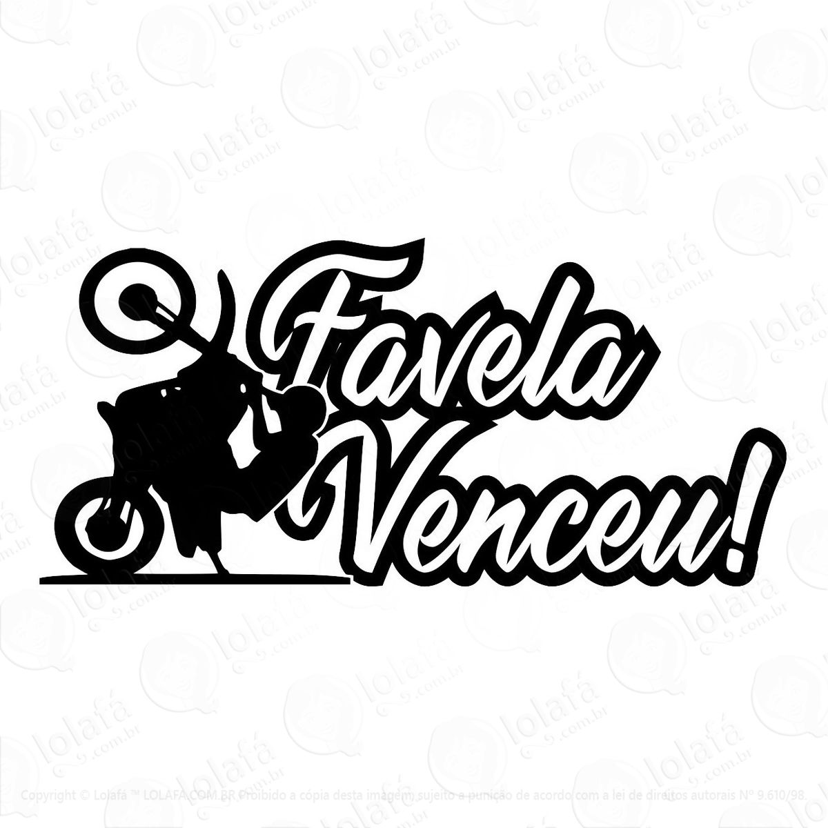 2 Adesivos Frase Favela Venceu Carro Moto Rebaixado Turbo Mod:3754