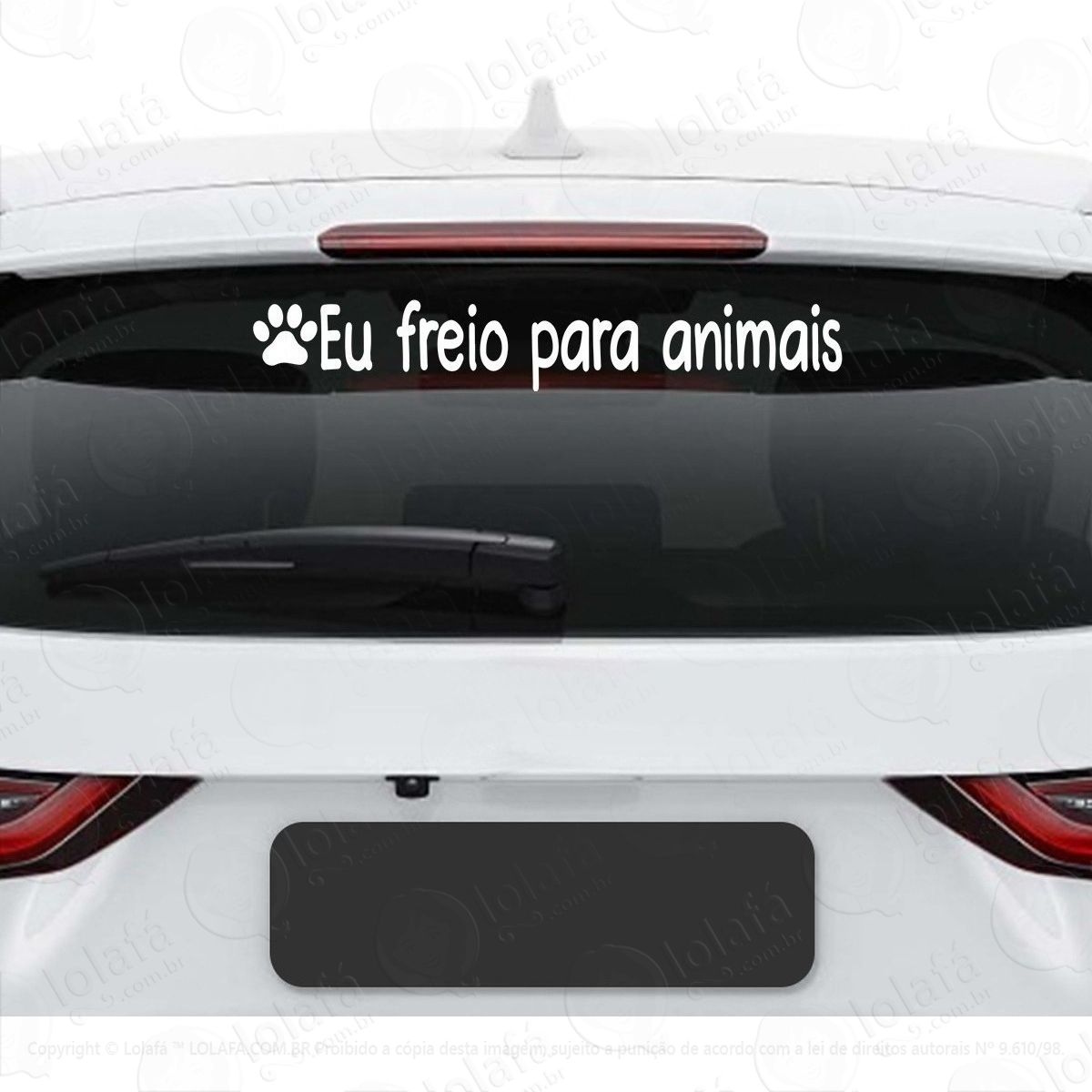 adesivo frase eu freio para animais automotivo carro pet dub mod:3777