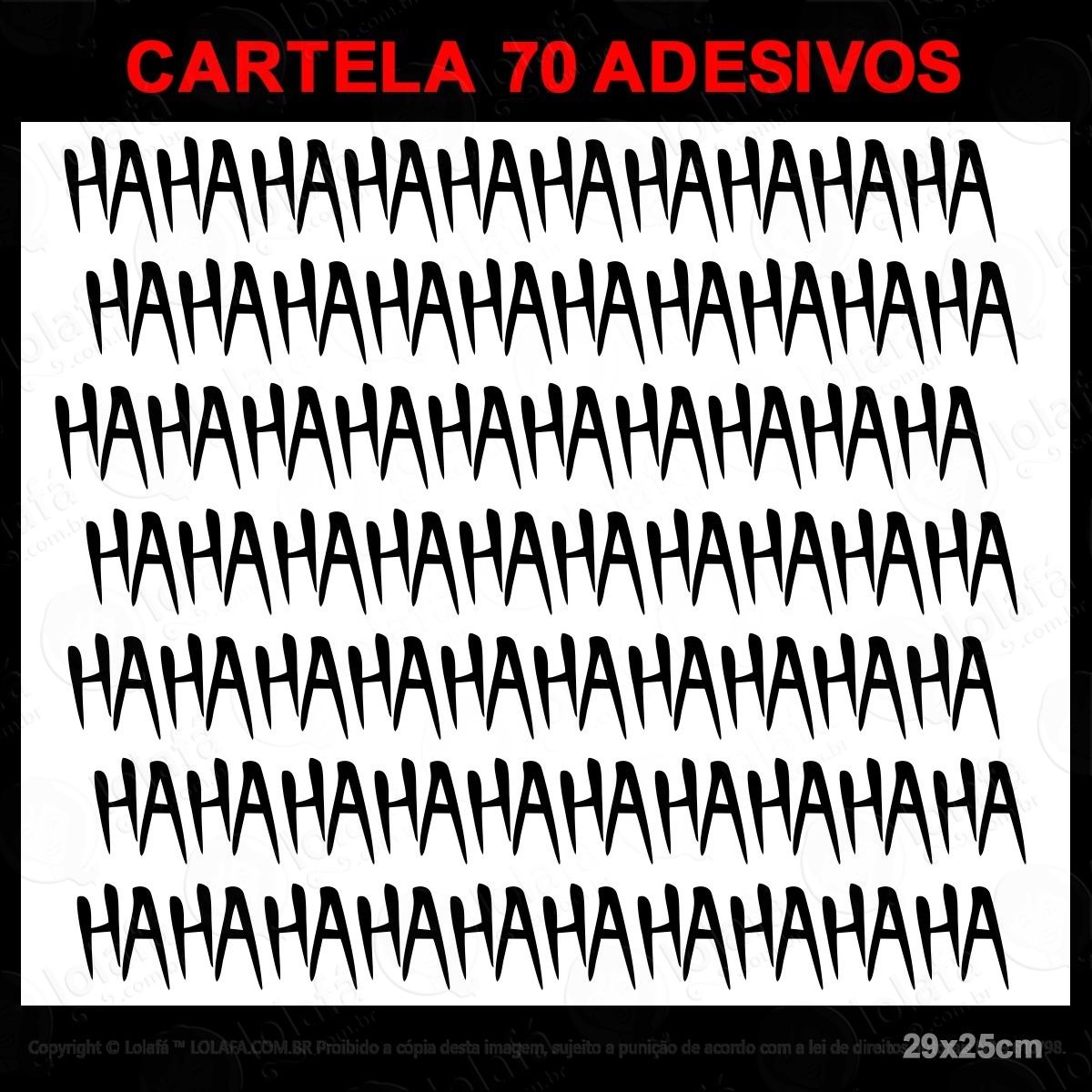 kit adesivos haha haha 70 unidades (ha) moto carro capacete mod:3827