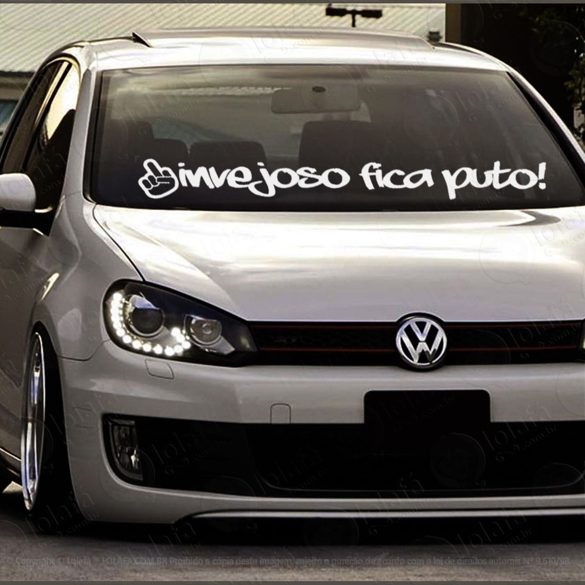 adesivo parabrisa invejoso fica puto frase rebaixado dub mod:3835