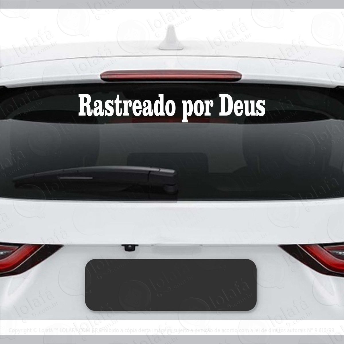 adesivo frase rastreado por deus carro automotivo jesus mod:3859