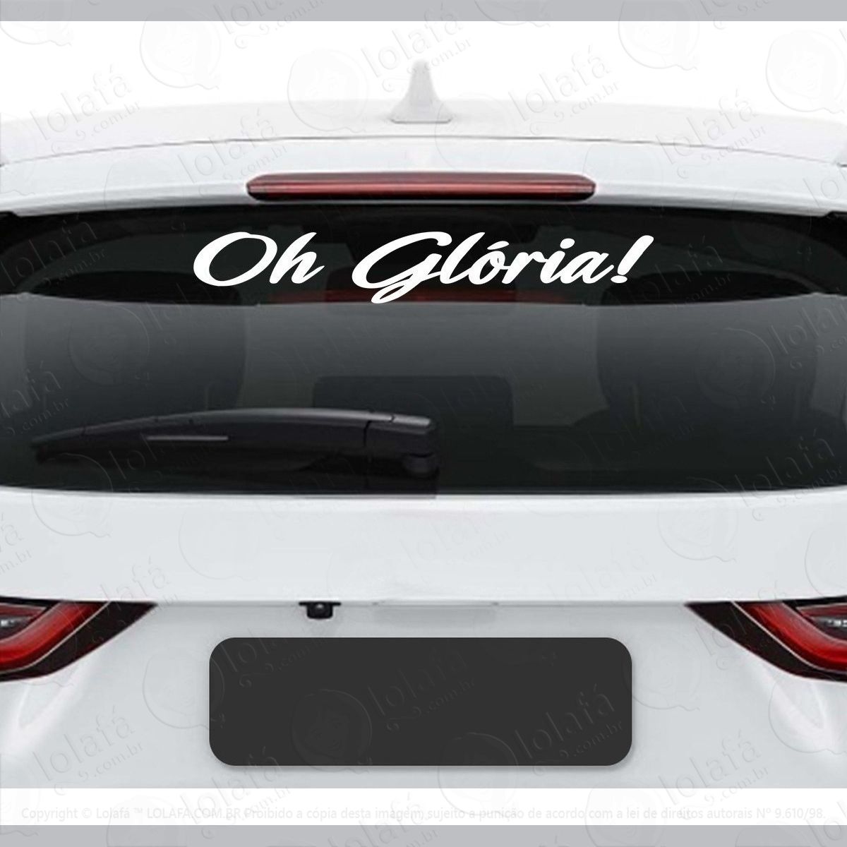 Adesivo Frase Oh Glória Carro Gospel Automotivo Caminhão Mod:3865