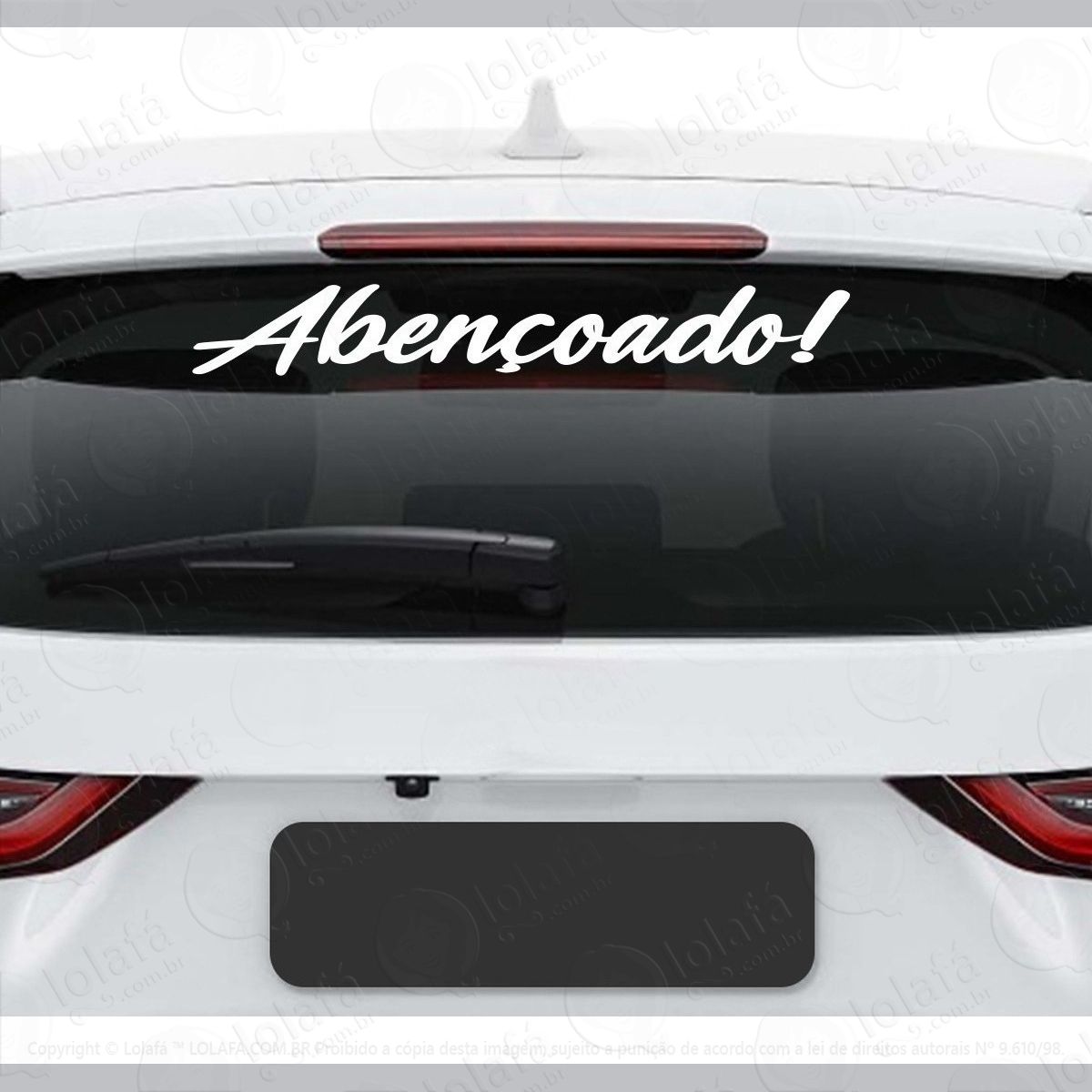 adesivo vidro traseiro abençoado frase carro som automotivo mod:3878
