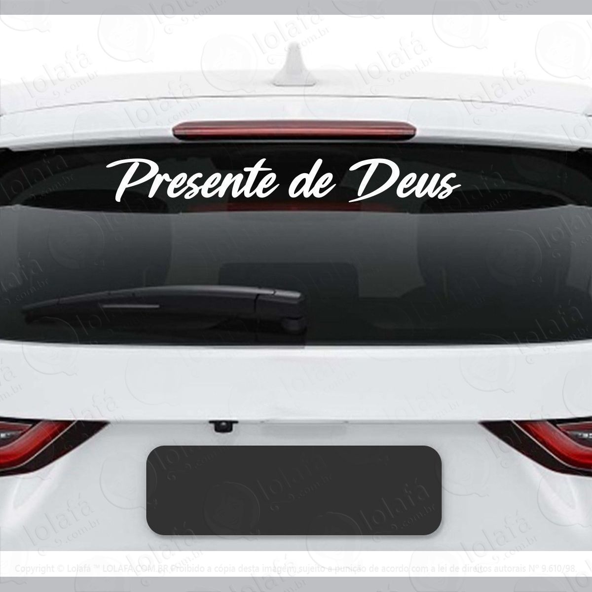 adesivo vidro traseiro presente de deus frase automotivo mod:3921