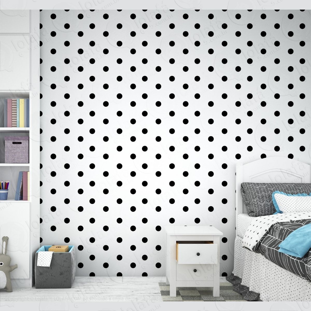adesivo de parede kit com 250 bolinhas 3x3cm decorativo casa mod:4046