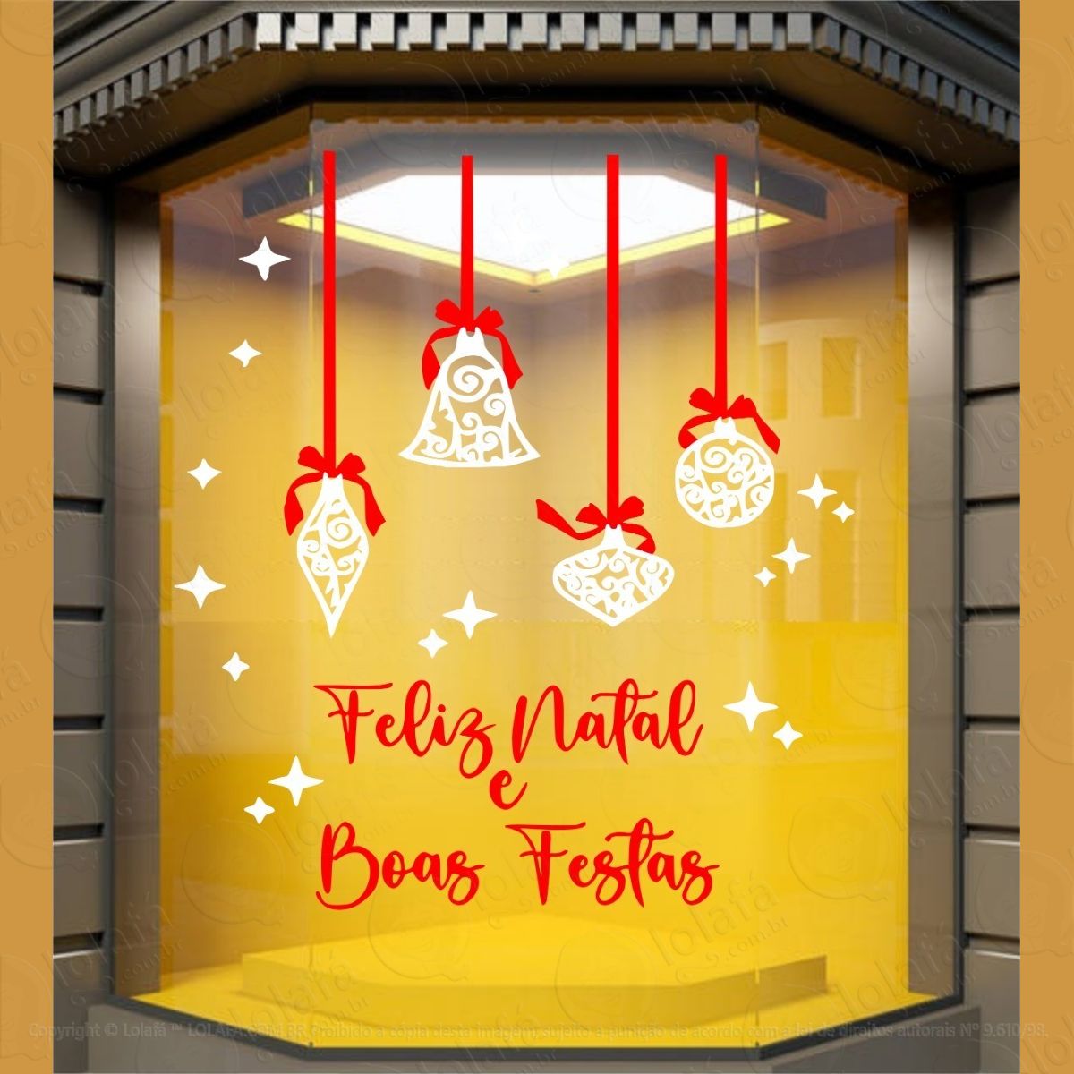 adesivo vitrine natal boas festas loja shopping mod:4054