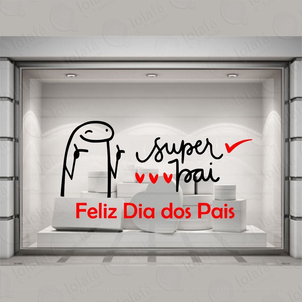 Adesivo Vitrine Dia Dos Pais Loja Shopping Flork Pai Mod:4069