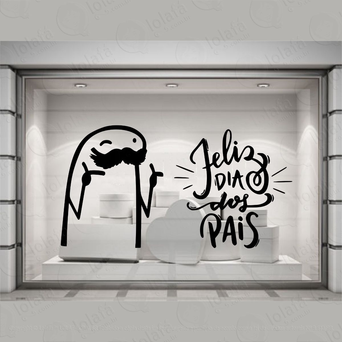 Adesivo Vitrine Dia Dos Pais Loja Shopping Flork Pai Mod:4071