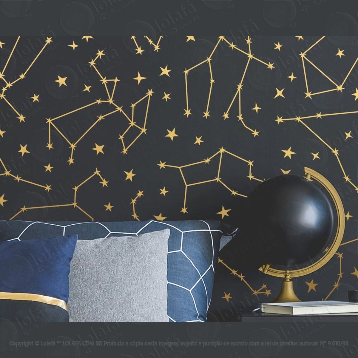 adesivo zodíaco constelação decoração parede estrelas mod:4074