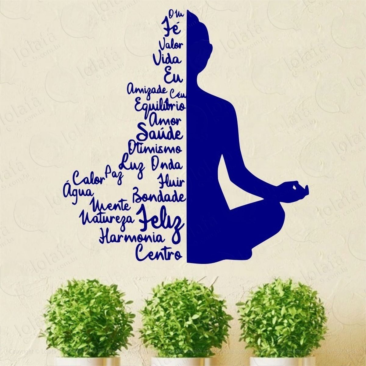 adesivo de parede meditação positividade zen buda spa adesivos de parede mod:4084