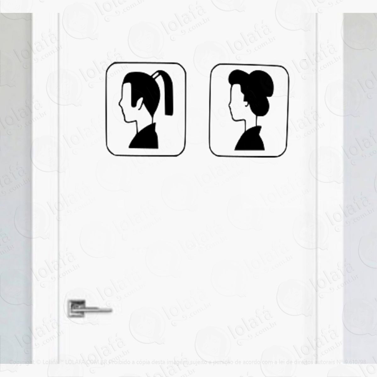 adesivo porta banheiro samurai e gueixa toillet toilet japão adesivos para porta mod:4090