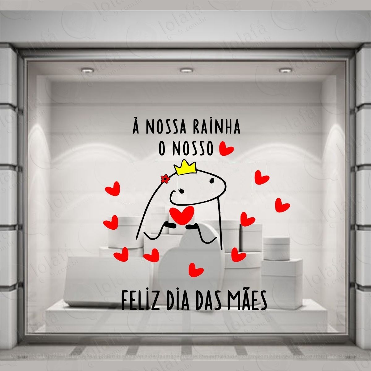 adesivo vitrine dia das mães loja shopping flork mod:4105