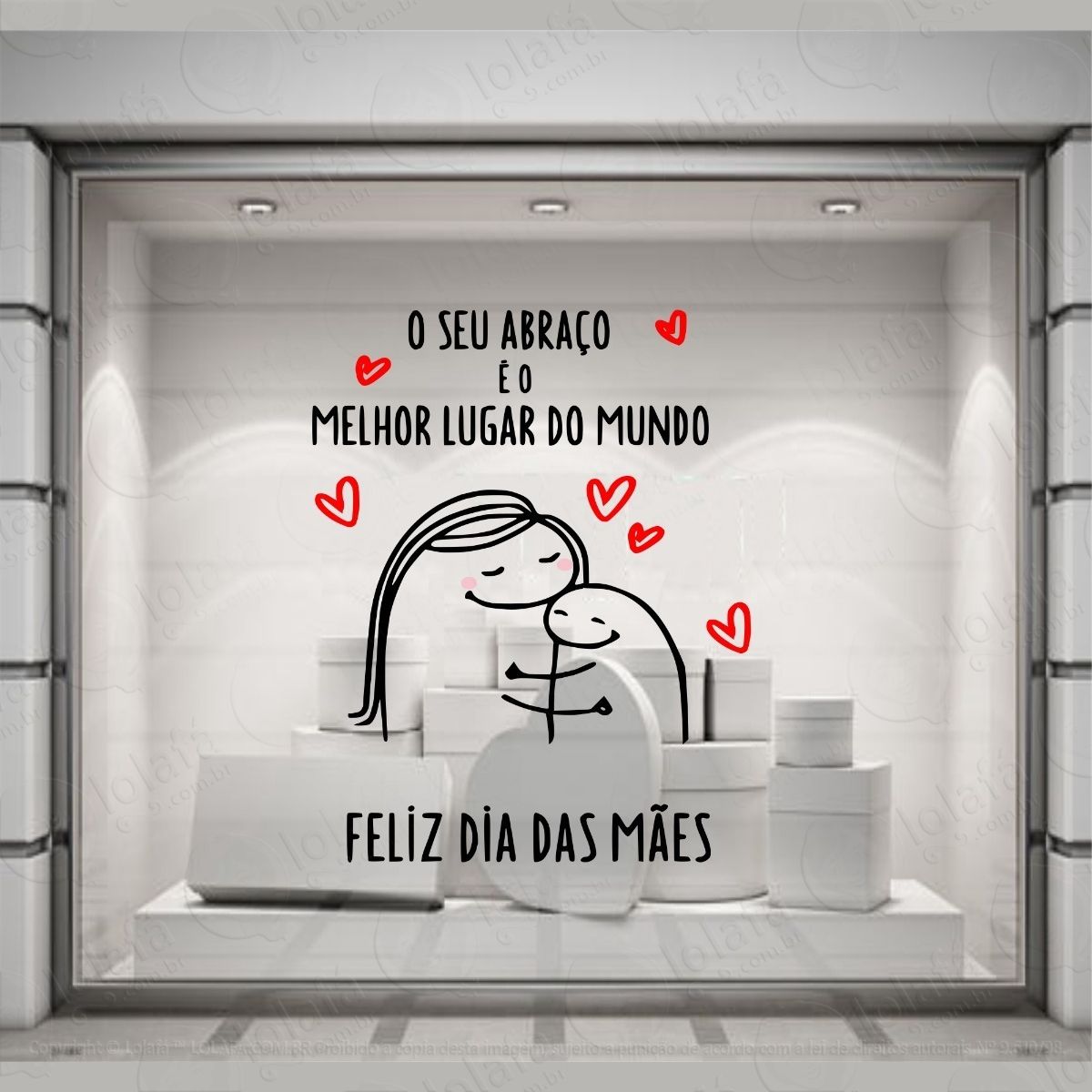 Adesivo Vitrine Dia Das Mães Loja Shopping Flork Mãe Mod:4114