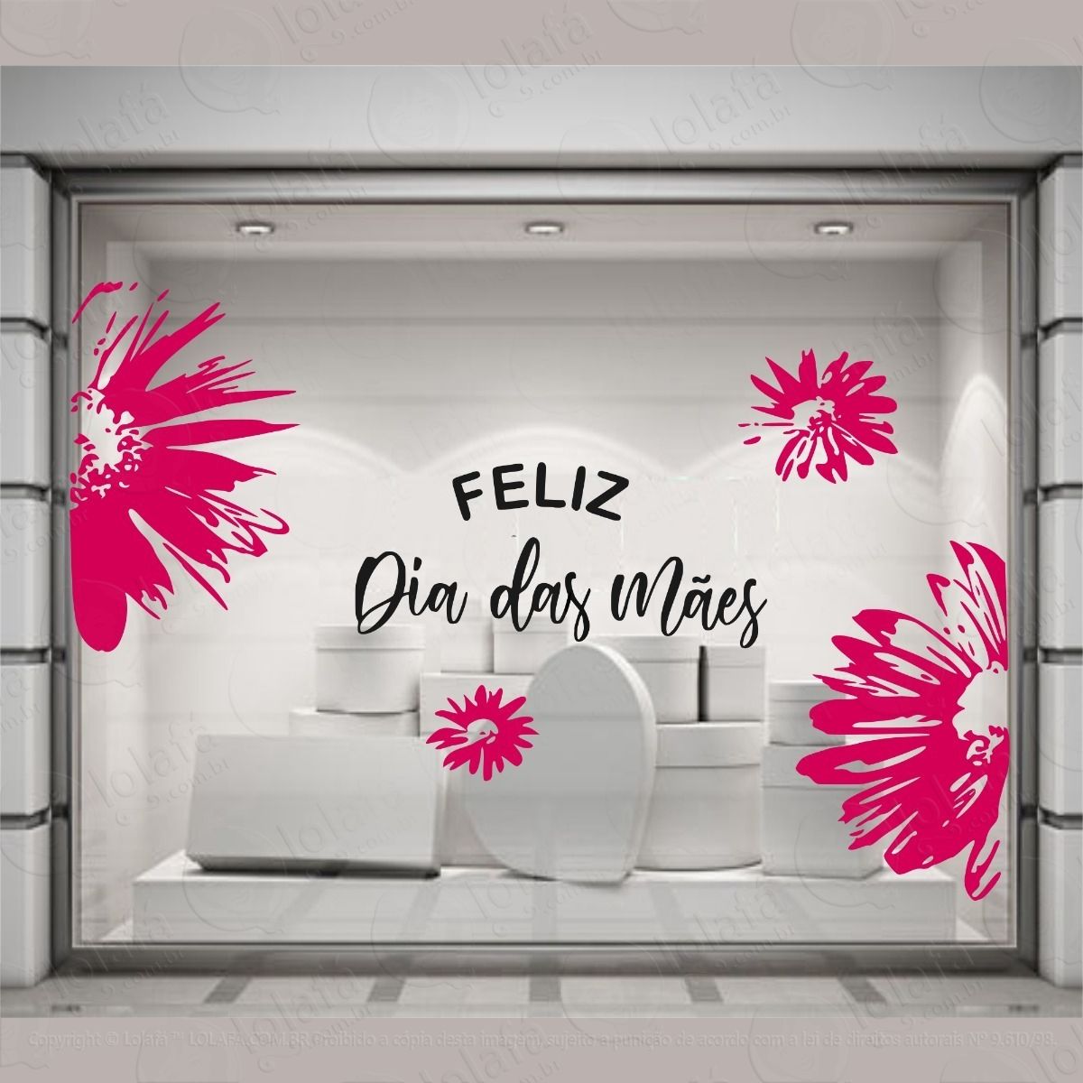 adesivo vitrine dia das mães loja shopping flores mãe mod:4125