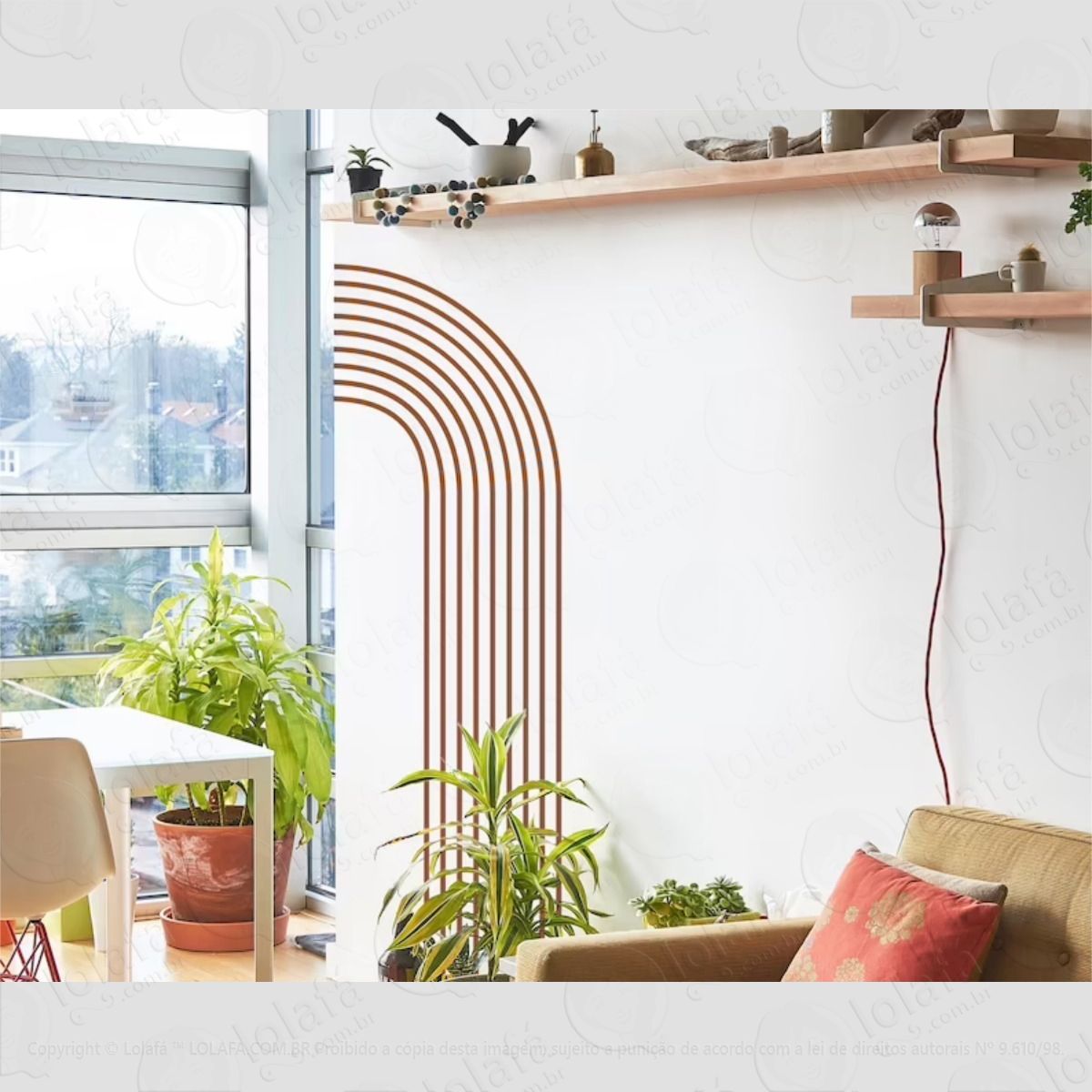 adesivo parede arcos arc boho decoração parede mod:4126