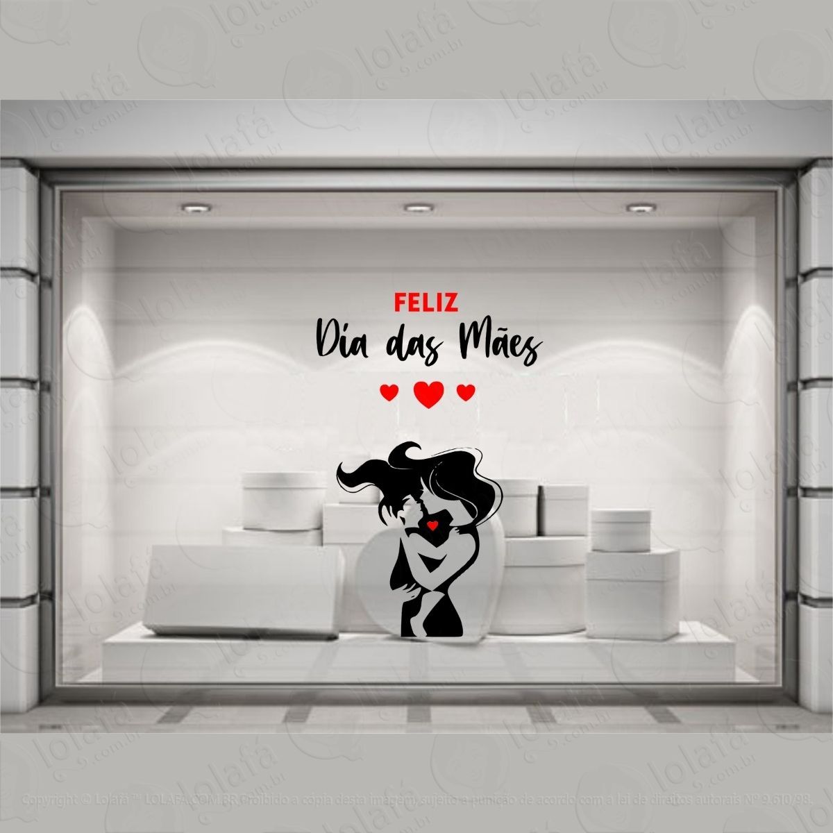 adesivo vitrine dia das mães loja condomínio decoração mod:4137