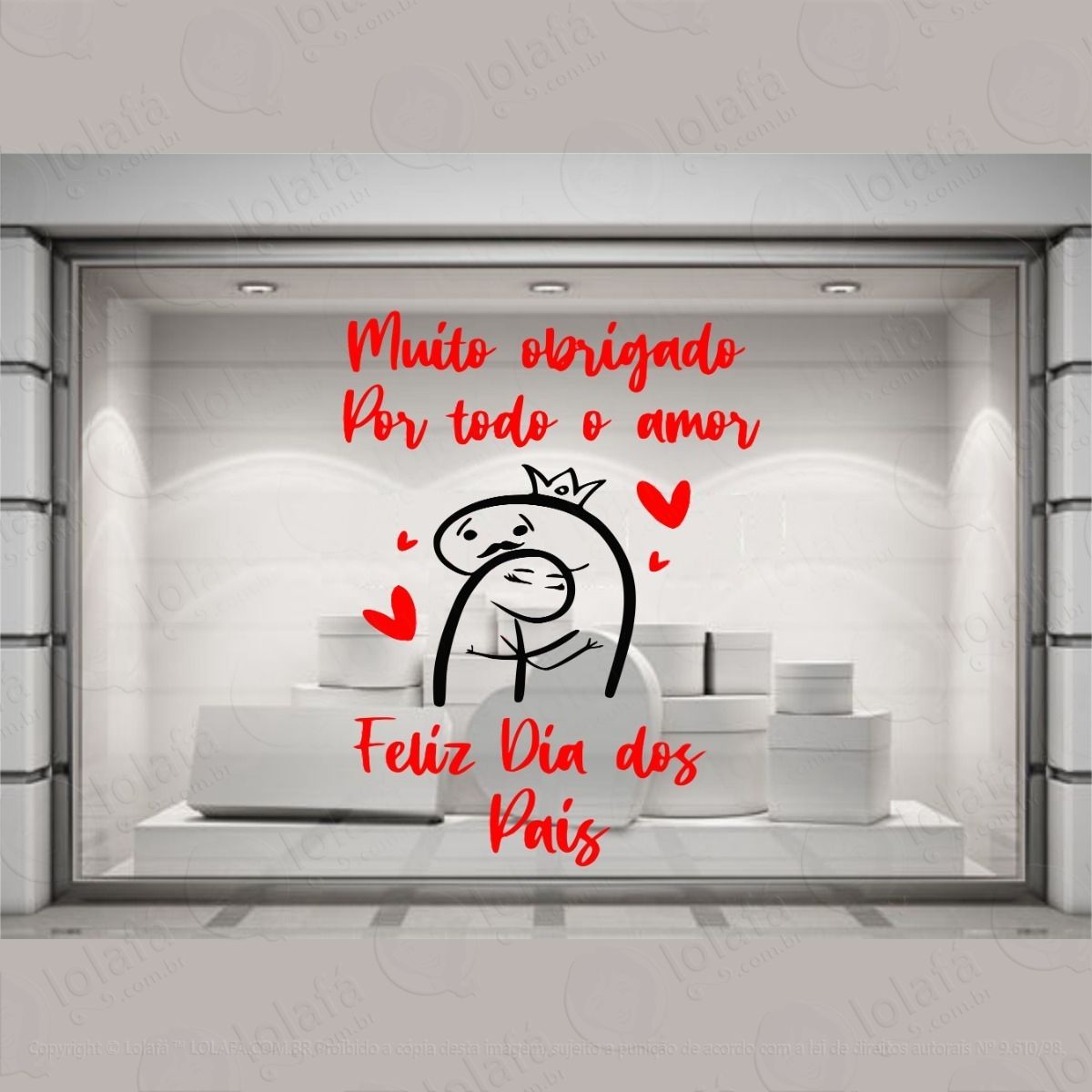 Adesivo Vitrine Dia Dos Pais Loja Shopping Flork Mod:4144