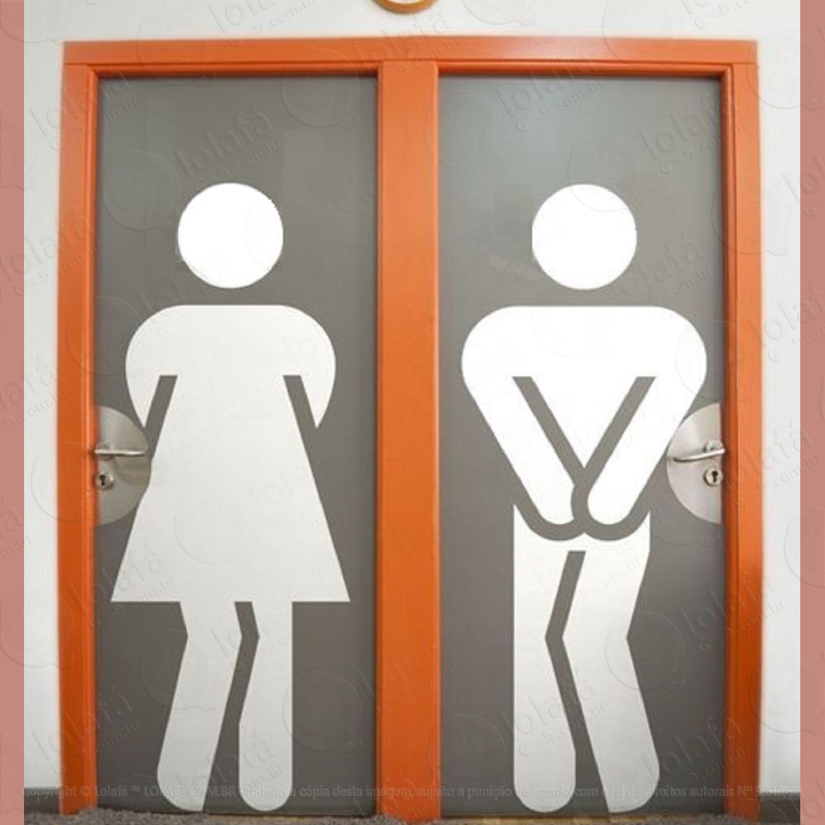casal porta de banheiro inteiro adesivo decoração toilet adesivos para porta mod:4145