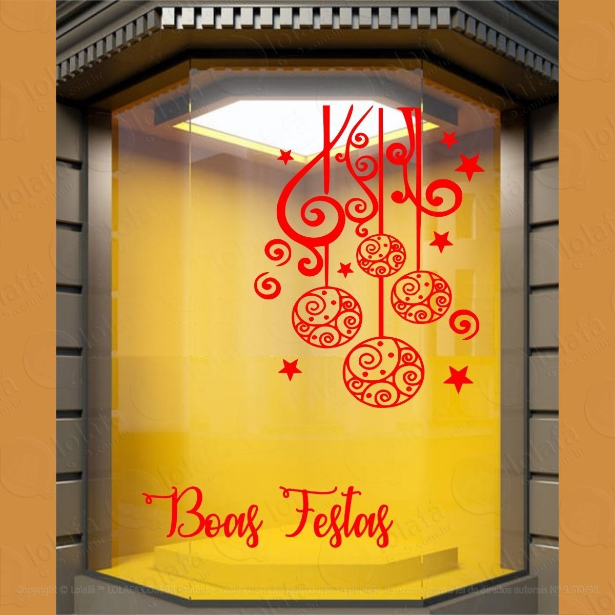adesivo vitrine natal boas festas loja shopping mod:4167