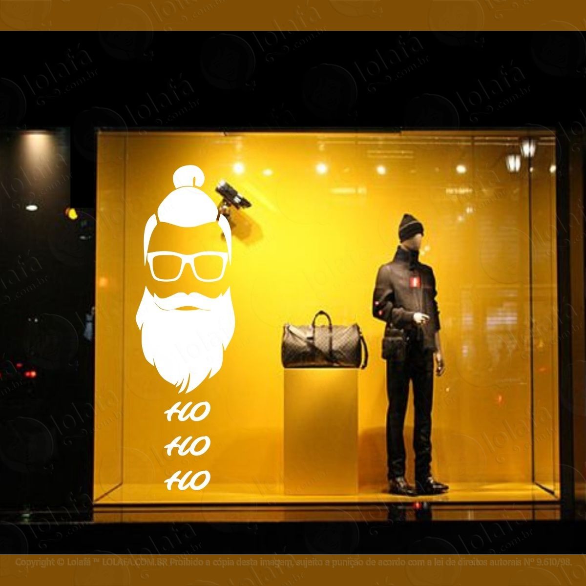 vitrine adesivo natal papai noel loja decoração hipster mod:4182