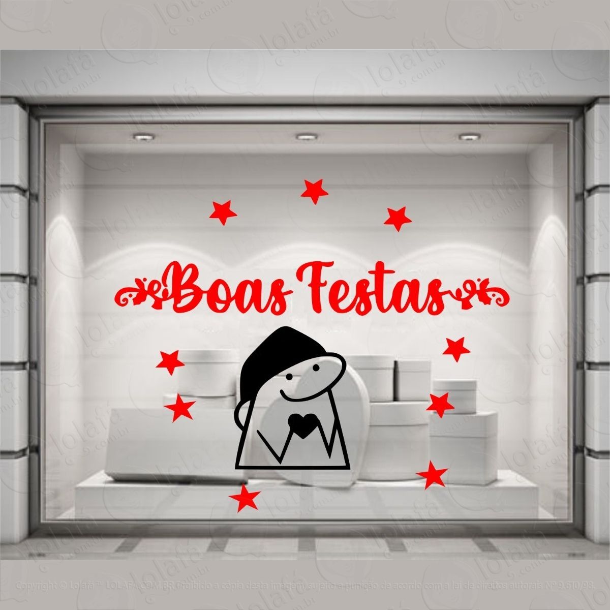 adesivo vitrine natal boas festas flork loja condomínio mod:4203