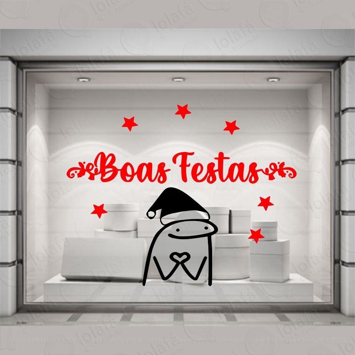 adesivo vitrine natal boas festas flork loja condomínio mod:4204