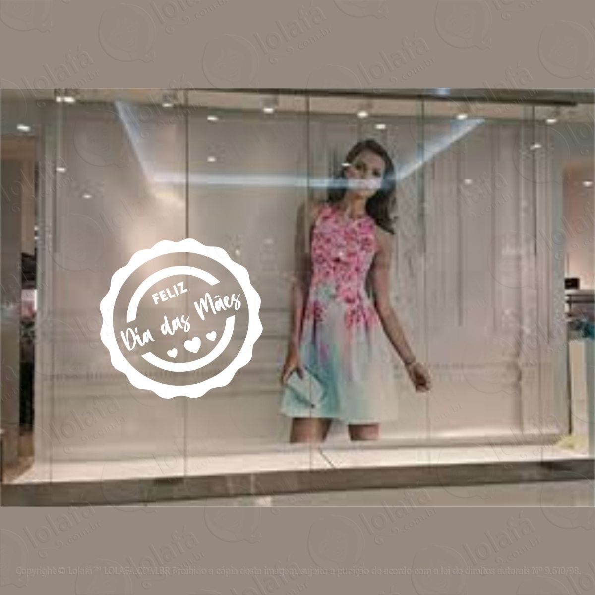 adesivo vitrine dia das mães loja condomínio decoração mod:4221