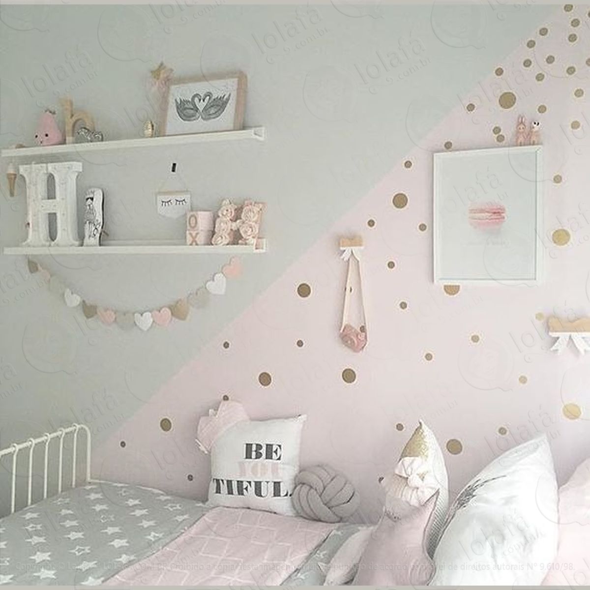 300 bolinhas petit poa 5 e 3 cm adesivo parede quarto bebê mod:4243