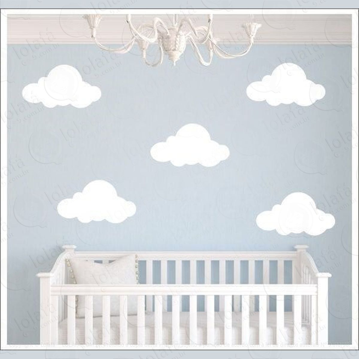 adesivo nuvens 29cm parede 12 unidades nuvem quarto de bebê decoração mod:4251