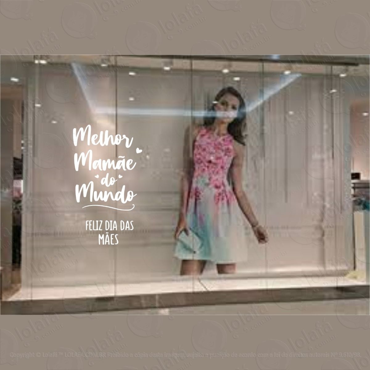 adesivo vitrine dia das mães loja condomínio decoração mod:4256