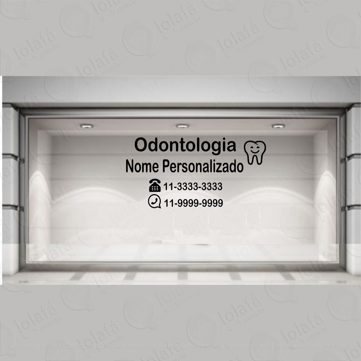 adesivo vitrine parede clínica odontologia personalizado mod:4266