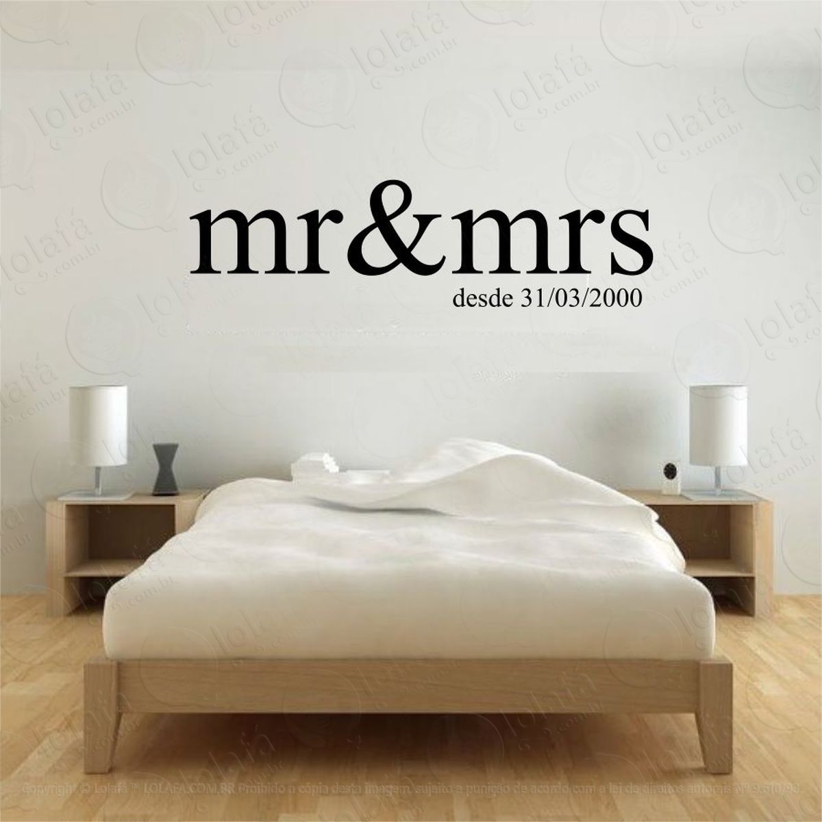 Cabeceira De Cama Mr&mrs Adesivo Parede Mod:4272