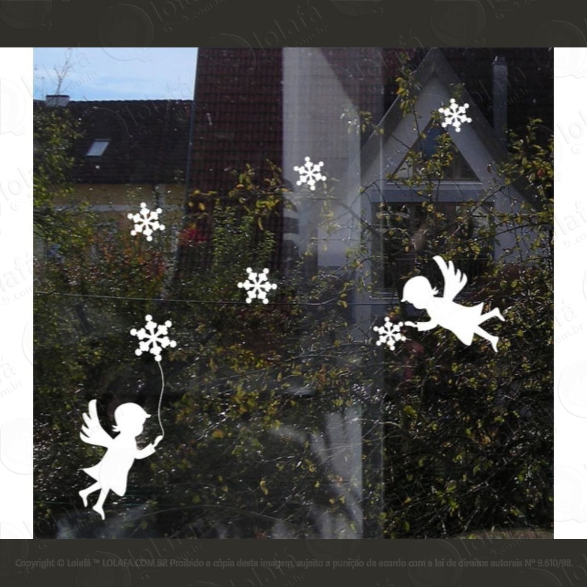 adesivo natal anjo decorativo parede festa anjinho mod:4321