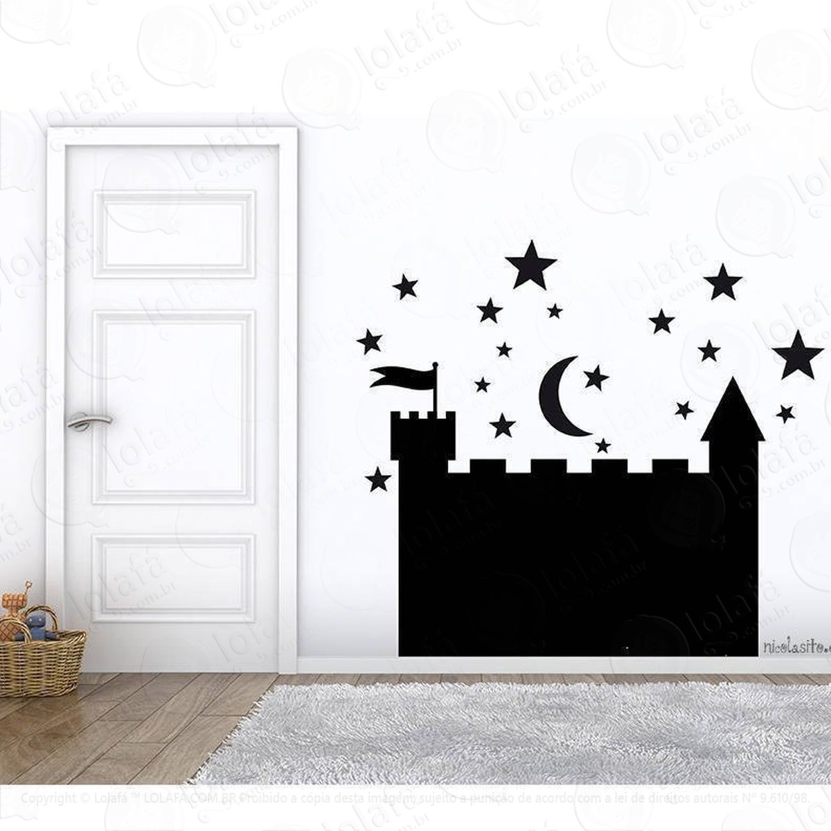 adesivo de parede lousa castelo chalkboard adesivos lousa mod:4348