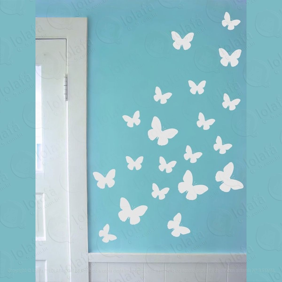 Adesivo De Parede Linda Borboletas Decoração Quarto Mod:4365