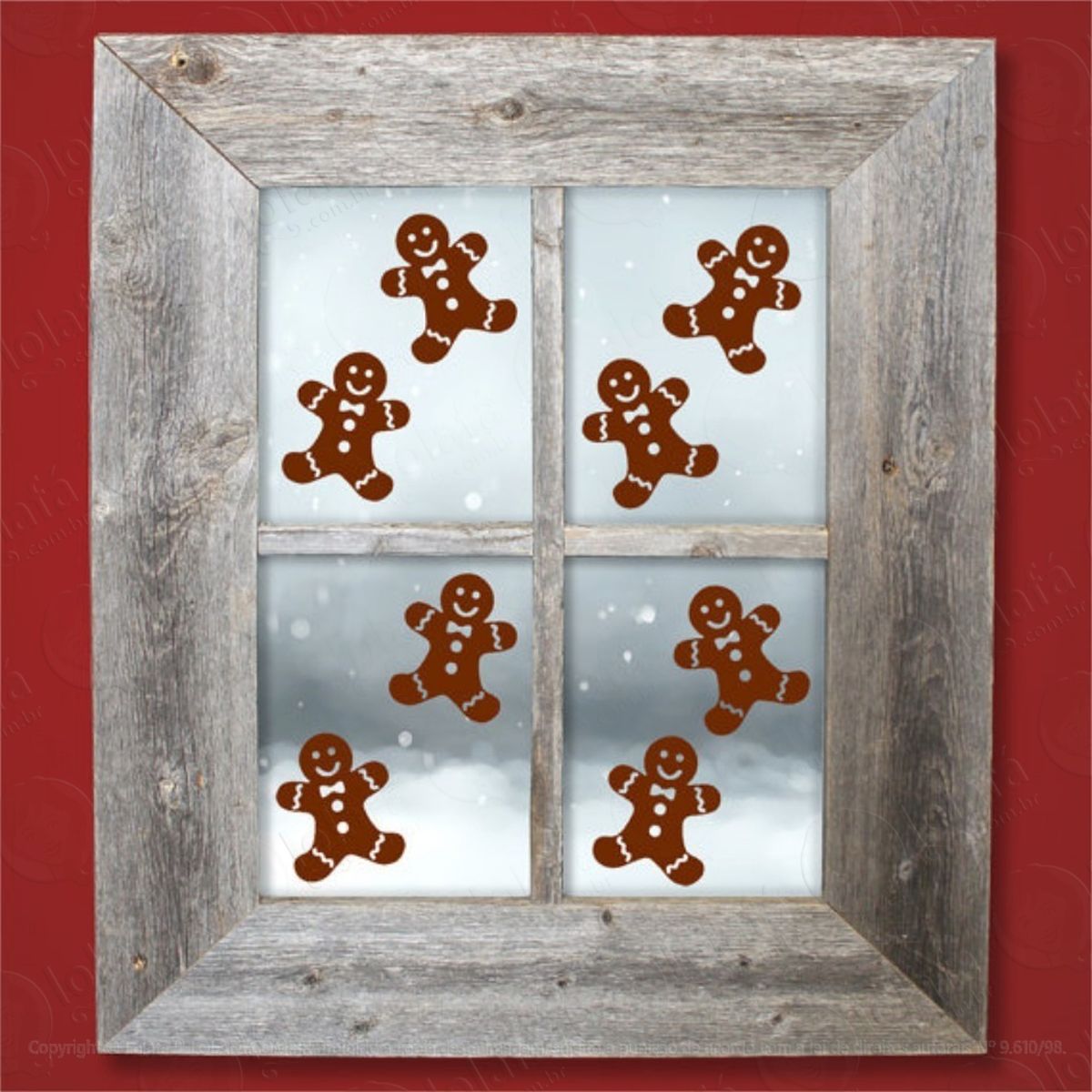8 adesivos natalinos gingerbread biscoito gengibre natal mod:4369