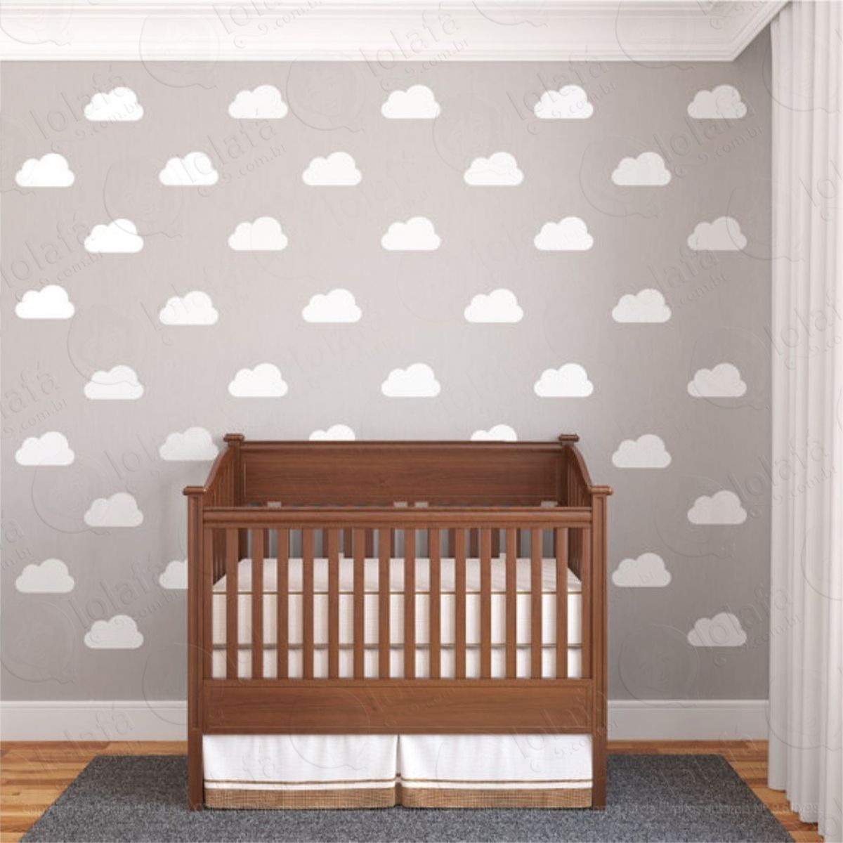 adesivo 30 nuvens 20cm parede decoração quarto de bebê nuvem mod:4403