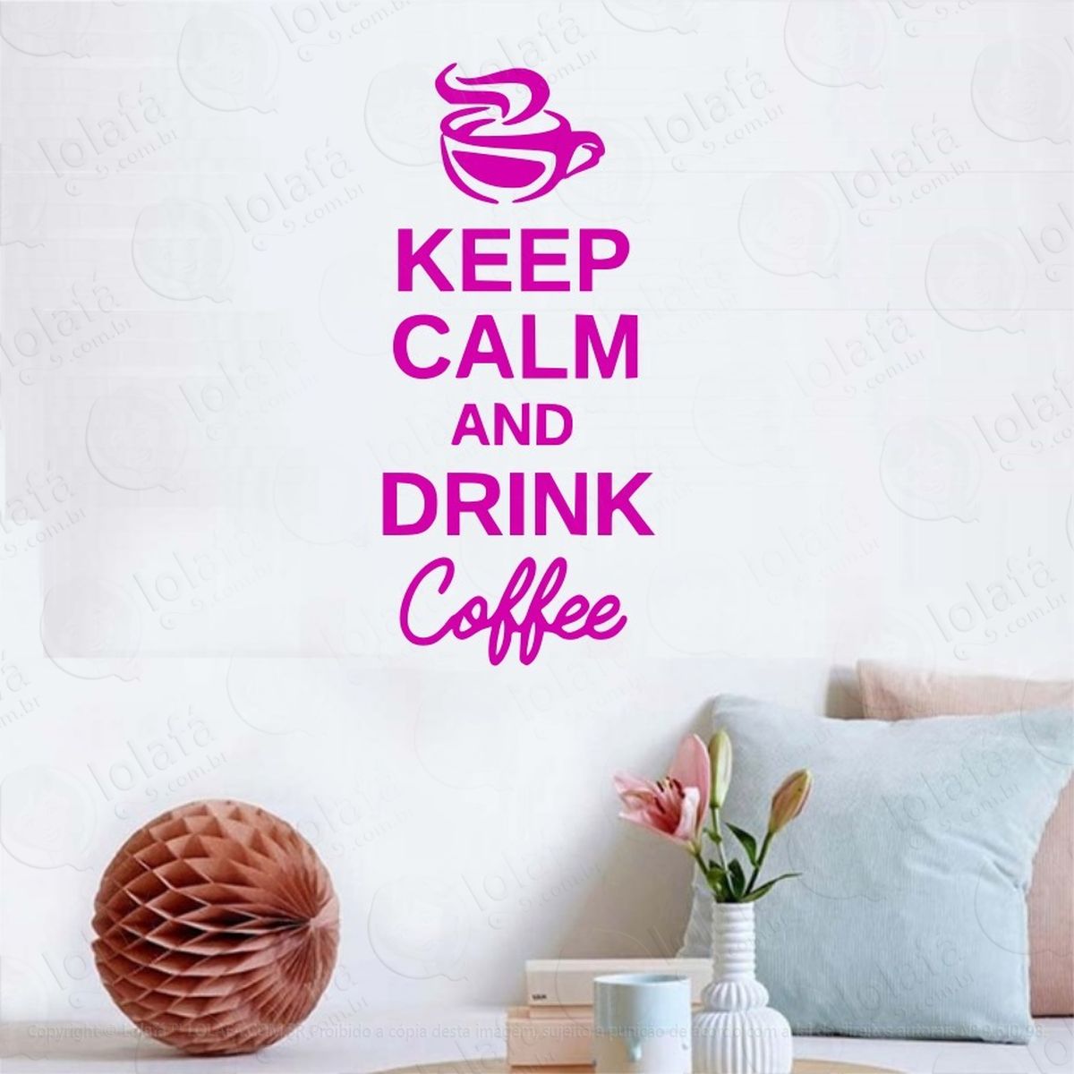 keep calm and drink coffee adesivo de parede mod:4436