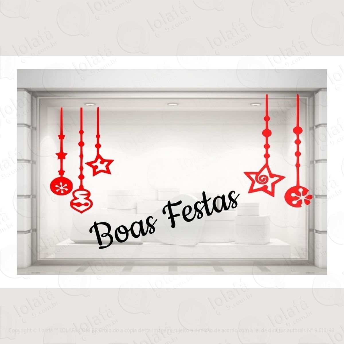 vitrine adesivo natal boas festas mod:4508