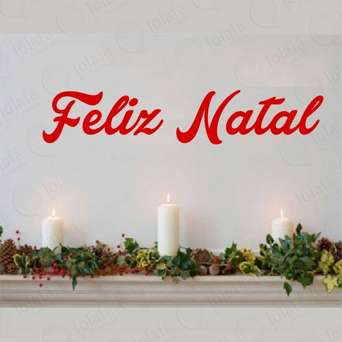 vitrine adesivo feliz natal decoração parede mod:4516