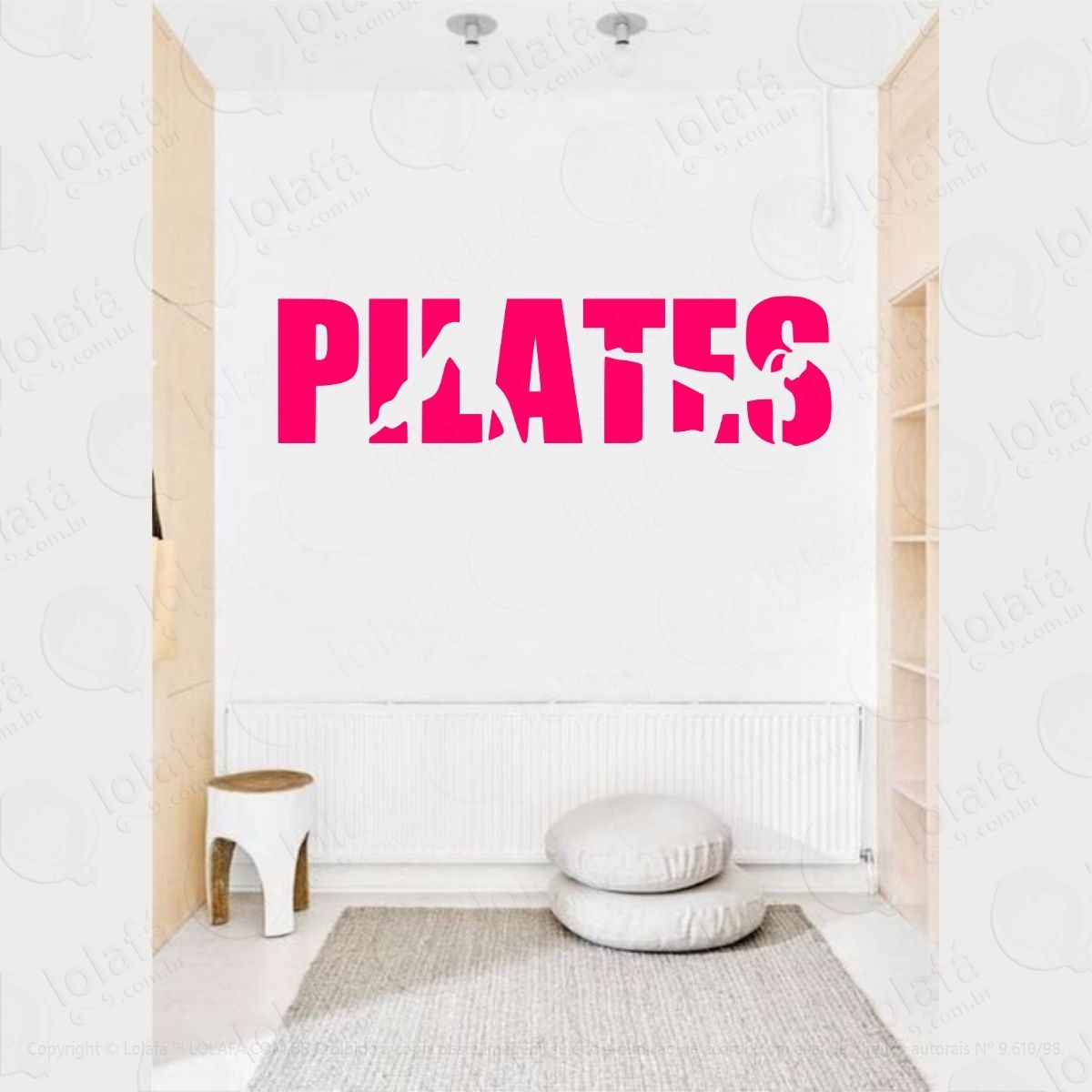 adesivo parede pilates zen decoração spa vitrine mod:4529