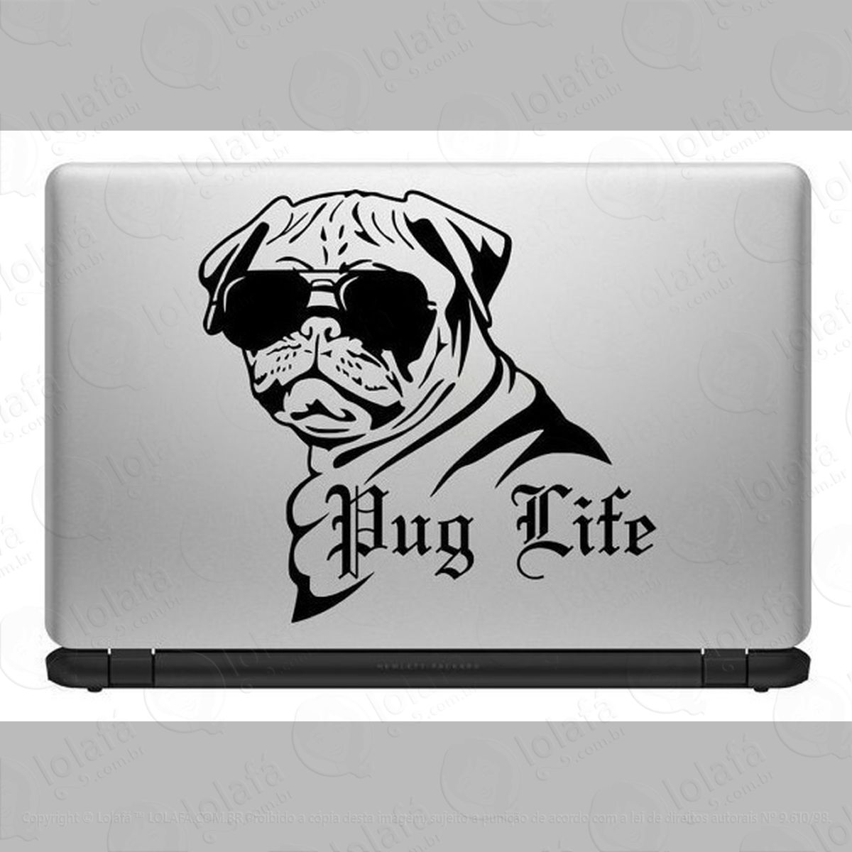 Pug Life Adesivo Parede Notebook Decoração Dog Cachorro Mod:4553