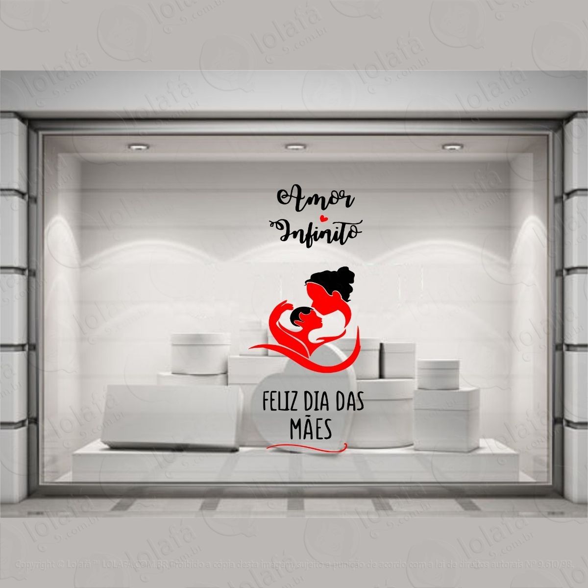 adesivo vitrine dia das mães loja condomínio decoração mod:4605