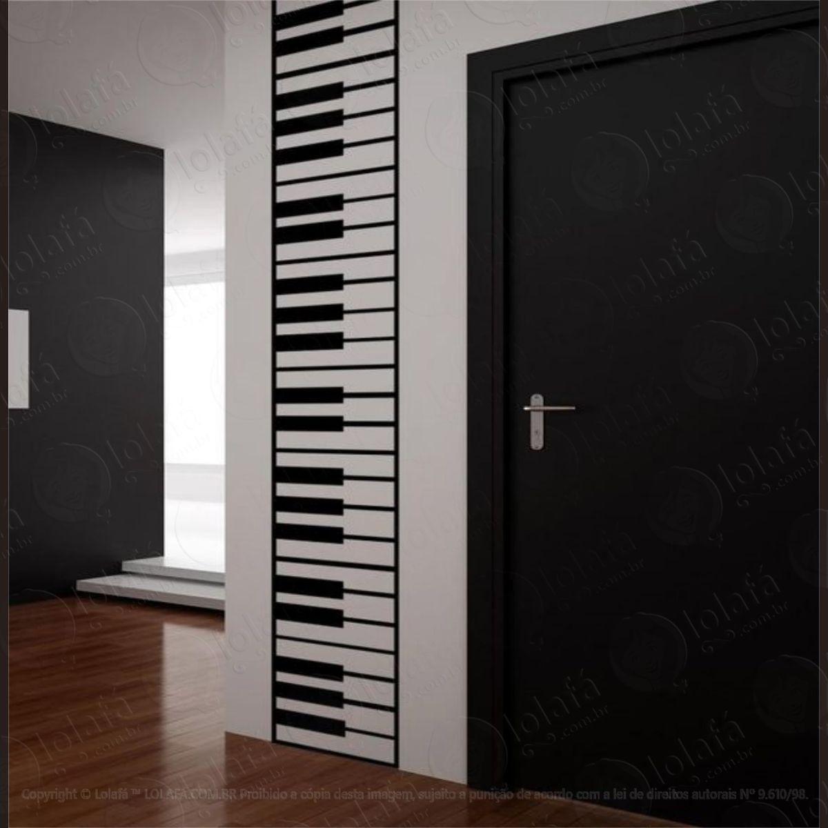 Adesivo De Parede Teclado Piano Decoração Decorativo Música Mod:4615