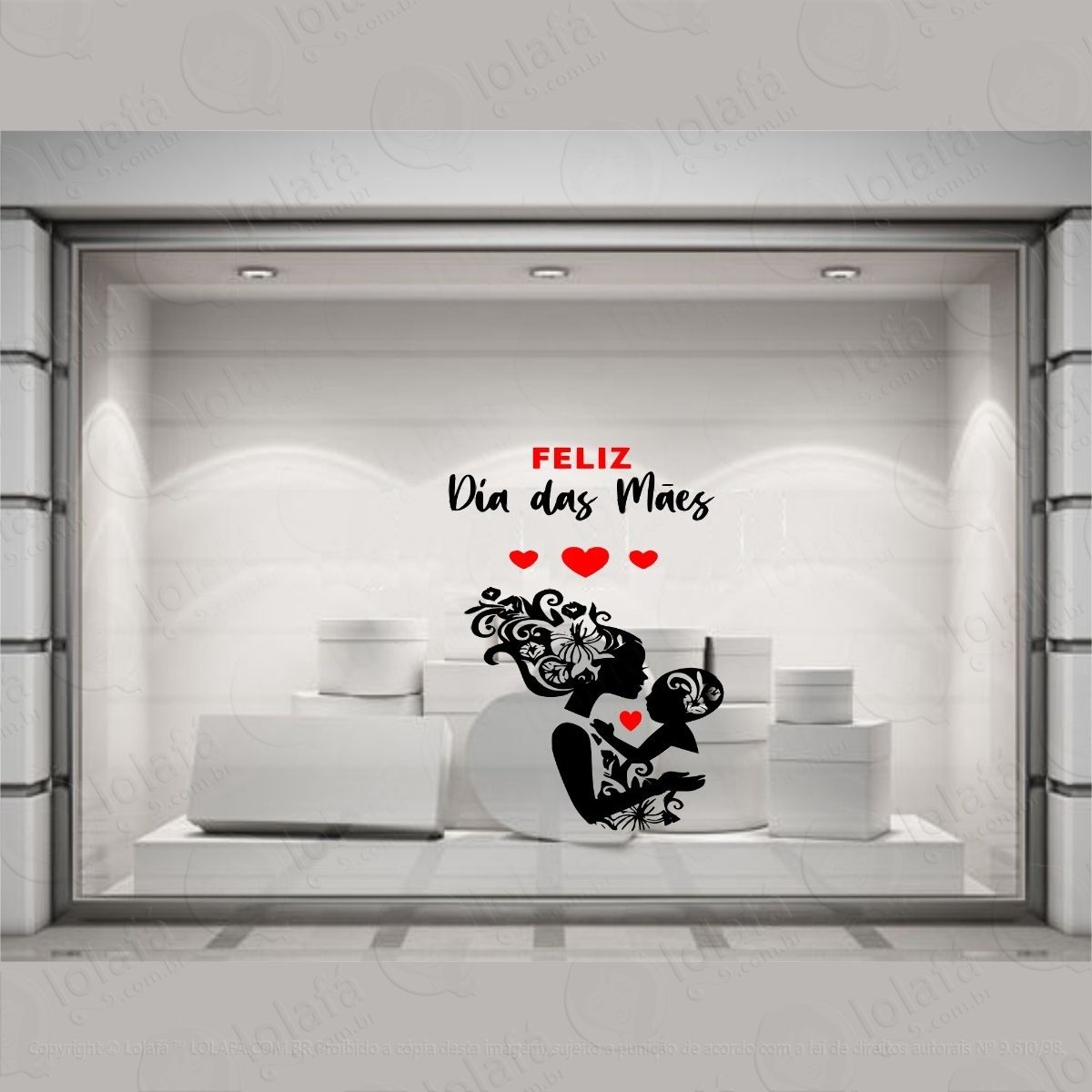 Adesivo Vitrine Dia Das Mães Loja Condomínio Decoração Mod:4620