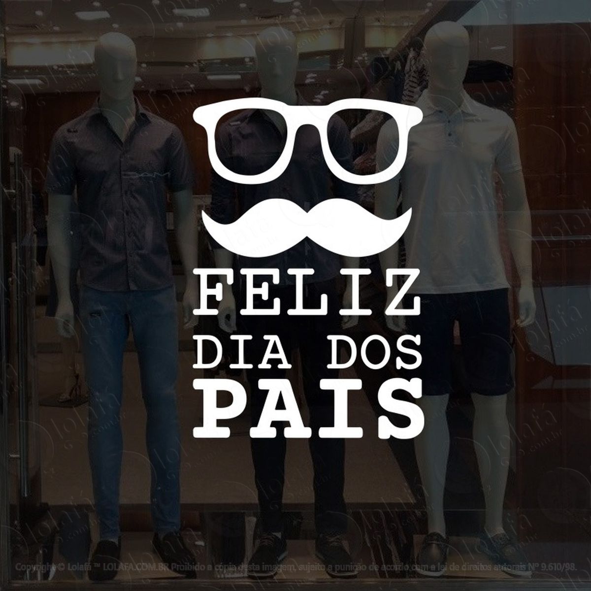 adesivo decorativo vitrine feliz dia dos pais Óculos mod:4629